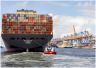 Momenteel het grootste containerschip ter wereld. DE Gülsün van MSC. Het schip is 399,9 m lang en 61,5 m breed en kan 24000 TEU containers vervoeren. Laadvermogen 228.149 ton.
