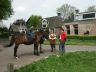 Chantal Jillings kwam met haar paard naar het dorp. Djoke Heeringa maakte op het Pollehout ondertussen een praatje met Reina. 